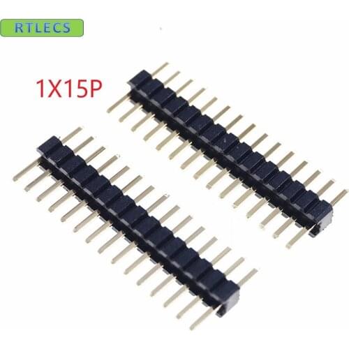 100 pcs 1x15 P 15 Pin 1.27 mm PCB Male Header Single row Straight PCB Through Hole Pin Headers Rohs cut from 1x40