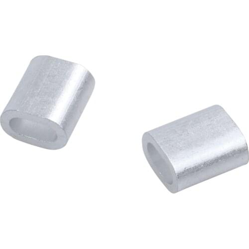 2mm Aluminum Double Hole Wire Rope Clamp Clip Sleeve 80 Pcs