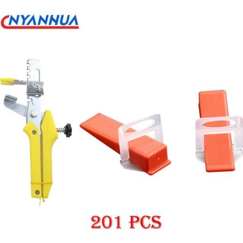 201PCS 1×Pushing pliers+100pcs wedge+100pcs base Tile Leveling System Levelling Spacer Au Ceramic Floor Pliers Locators Insert