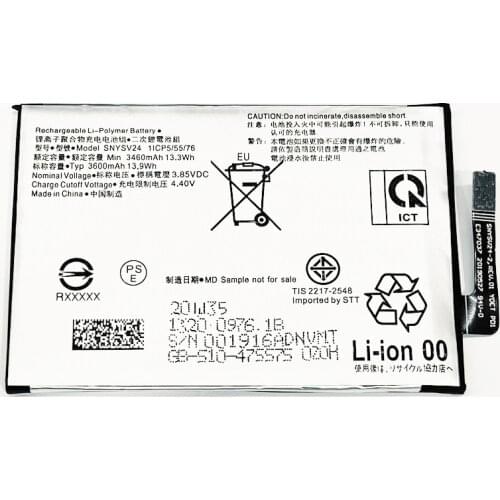 3.85V 3600mAh SNYSV24 For Sony Xperia 10 II XQ-AU42 A001SO SOV43 SO-41A XQ-AU5 Battery