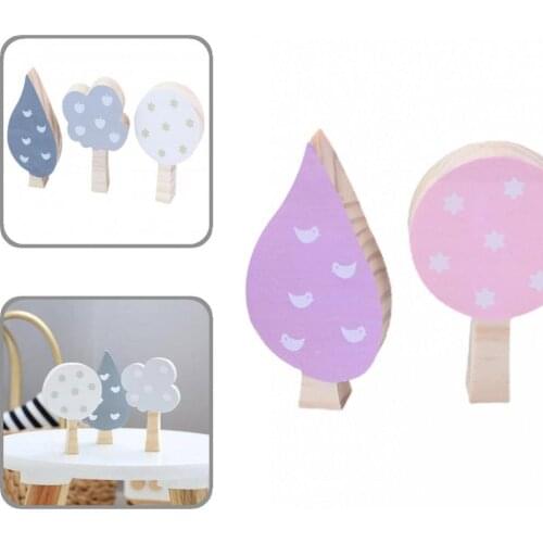 Wood 3Pcs/Set Practical Tree Ornament Scene Accessories Adorable Tree Decor Ornamental for Gift