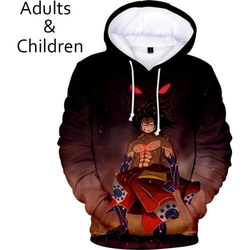 3D ONE PIECE Mens and Womens Fashion Hoodie Pop Kids Pullover Casual Childrens Comic Hot 3D Sweatshirt