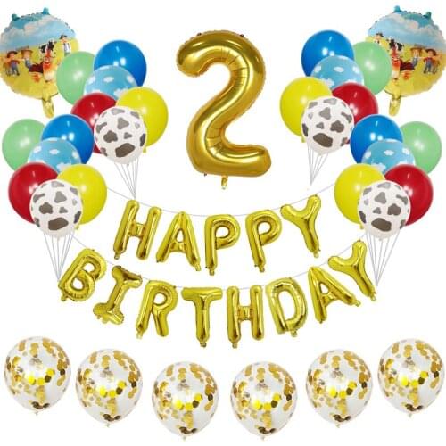 46pcs/set Cartoon Farm Animal Foil Helium Balloons Birthday Theme Party Decoration 2.3g Latex Cloud Air Globos Supplies Kids Toy