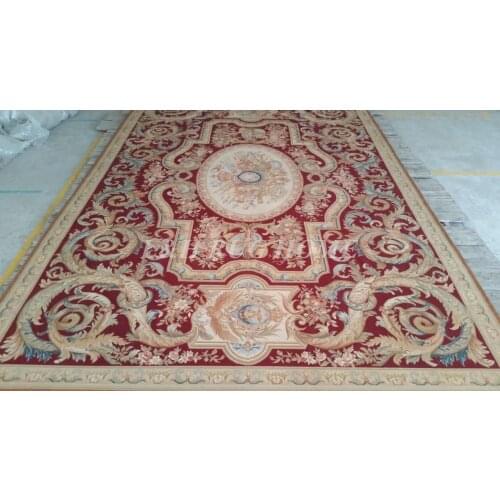 Free shipping 12'x18' Aubusson rugs French Aubusson Carpet handwoven big carpet area rugs for home decoration