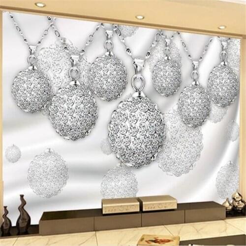 Wellyu Customized large murals fashion home decoration jewelry beads ball curtain living room TV background wall wallpaper