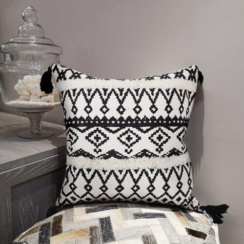 JUANNAI Boho Kussenhoes Marokko Getuft Kwastje Sierkussen Covers Decoratieve Home Macrame Kussensloop Voor Sofa Bed Couch Stoel