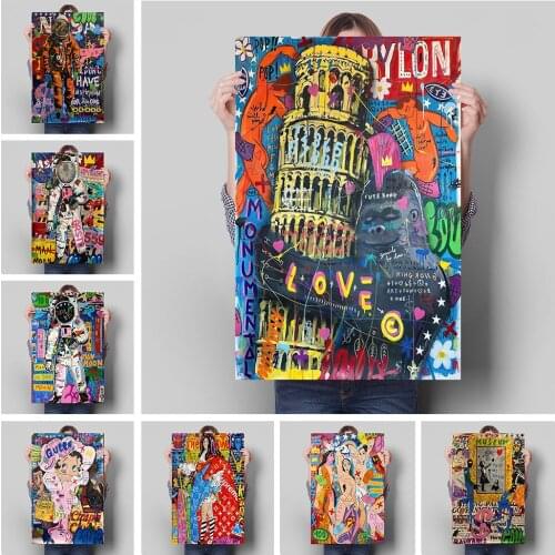 Graffiti Style Decoration Mural Pop Art Picture Poster Canvas Painting Living Room Wall Art Prints for Modern Home Decor Cuadros