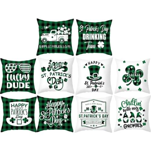St Patricks Day Pillow Covers for Home Decor Green Buffalo Check Lucky Decor St Patricks Day Throw Pillows Decorative