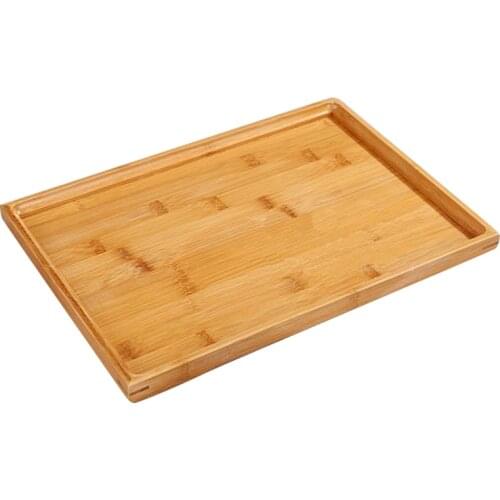 Wooden Serving Tray Kung Fu Tea Cutlery Trays Storage Pallet Fruit Plate Decoration 6 Sizes Japanese Food Bamboo Rectangular 28x