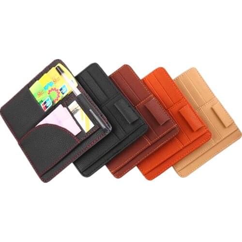 FIRECLUB Car Sun Visor Bill Pen Business Card Holder Sunglasses Clip Multifunctional Organizer Stowing Tidying Car Accessories