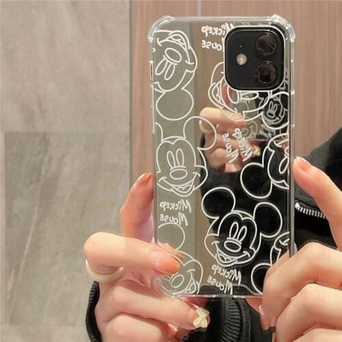 Disney Mickey Minnie Phone Case for IPhone X / XS / XR / 11 / 12 / Pro / Donald Duck Cartoon Cute Style Anti-fall Silicone Case