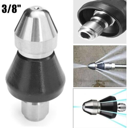 1 Forward 6 Rear Jets 3/8" Thread Stainless Steel Pressure Drain Washer Nozzle Clean Soft Sewer Blocked For Spray Cleaning Tools