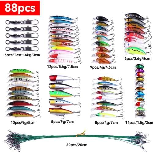 HENGJIA Mixed Fishing Lure Kits Wobbler Crankbait Swimbait Minnow Hard Baits Spiners Carp Bait Set Fishing Tackle
