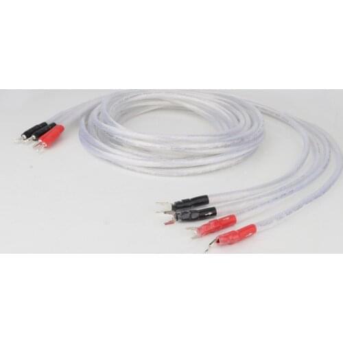 Hi-end OCC Silver Plated Speaker Cable Hifi Audiophile Silver Plated Connector Loudspeaker Interconnect Cable Extension Cord