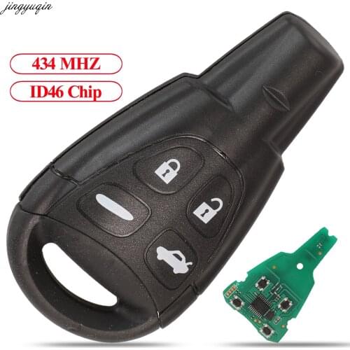 Jingyuqin Remote Control Car Key 434Mhz ID46 Chip For SAAB 93 95 9-3 9-5 WF LTQSAAM433TX 4 Buttons Auto Fob Replacement