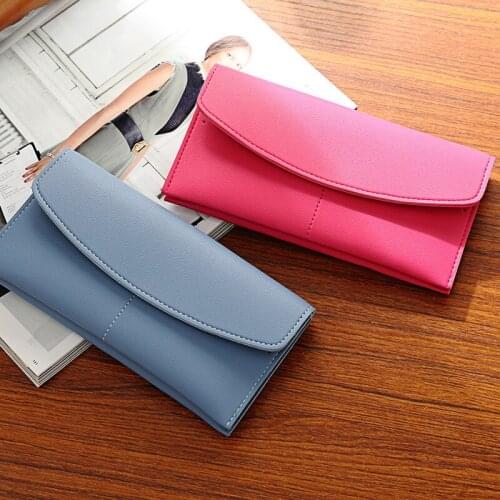 Wallet Female Red Pink Gray Blue Black Women Purse Cellphone Wallet Card Holder Carteira Large Capacity Purse