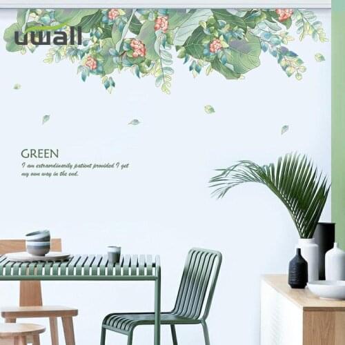 Creative Self-Adhesive Green Plant Wall Stickers Home Decoration Living Room Decor Sofa Background Bedroom Decor Wall Sticker