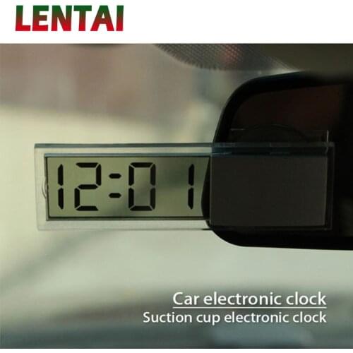 LENTAI For Peugeot 206 307 407 308 207 508 3008 Citroen c4 c5 c3 Kia rio ceed MG 1PC Car Clock Suction Cup LCD Display Digital