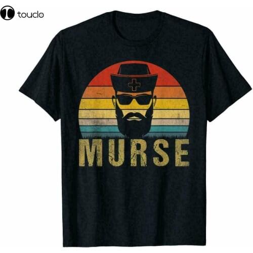 Murse Man Nursing Beard Unisex Vintage Black T-Shirts Cotton