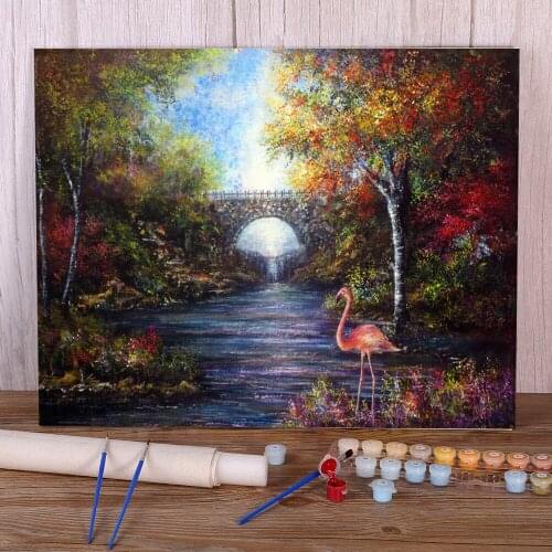 Natural Scenery Pretty Flamingo DIY Paint By Numbers Kit Oil Paints 50*70 Painting On Canvas Home Decoration For Handiwork