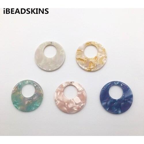 New arrival! 32mm 50pcs/lot acetic acid round-shape charms for earrings accessories/Earring parts Jewelry Findings making