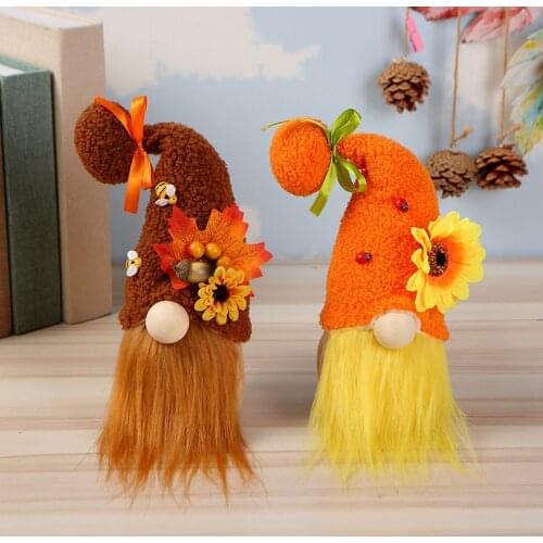 Harvest Festival Faceless Rudolph Doll Cute Dwarf Doll Plush Doll Thanksgiving Decoration Window Home Decoration Decoration