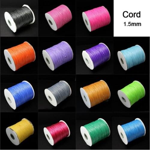 Lowest Price! 10 meters 1.5MM Waxed Thread Cord String Strap Rope jewelry findings for Necklace Bracelet beading cord PS-FXT008