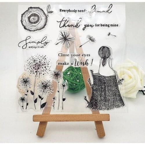 14x14cm Deadman Girl Clear Stamps Transparent Seal Silicone Seal TPR Christmas Wedding Roller Stamps DIY Scrapbook Album Card