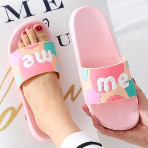 Women Men Summer Flip Flops Slippers Thick Sole Non-Slip Slides Sandals Beach Bathroom Indoor Home Couple Female Pool Shoes