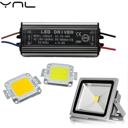 YNL Flood light Real High Power 50W 30W 20W 10W COB LED Integrated Chip LED Lamp Chip & Driver Set High Brightness Floodlight