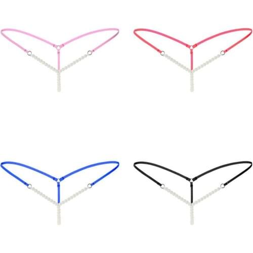 Women Sexy Faux Pearl String Massage Underwear Briefs Thongs G-String Knickers трусики для женщин