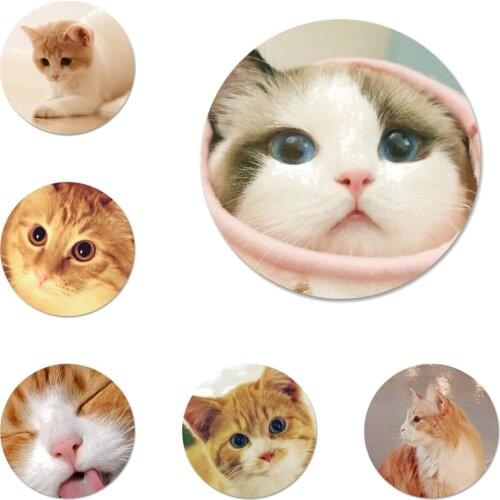 58mm Cute Animal Pet Cat Icons Pins Badge Decoration Brooches Metal Badges For Clothes Backpack Decoration