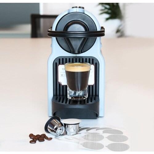 1 Pods 100 Seals Stainless Steel Refillable Nespresso Coffee Capsule Reusable for Nespresso Machine Espresso Coffee Maker Cup Fi