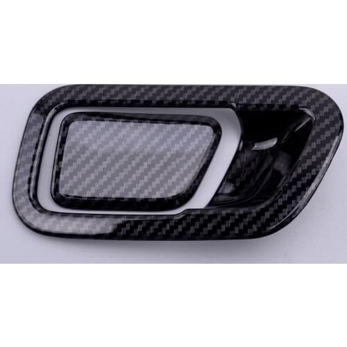 2pcs/set Carbon Fiber Style Co-Pilot Storage Box Handle Cover Trim ABS Fit For Hyundai Tucson 2019 2020