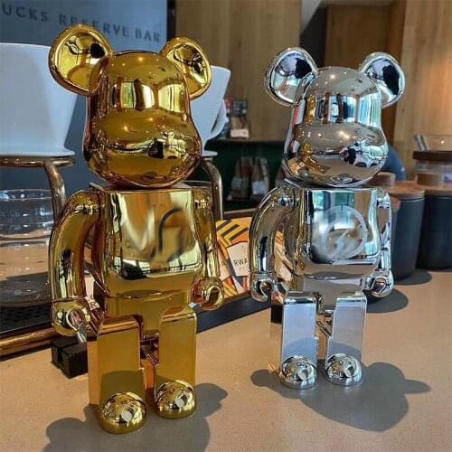 400% 28cm Bearbricklys Bear@bricklys Action Figures Block Bear Pvc Model Figures Children Gifts Diy Paint Dolls Kids Toys 11inch