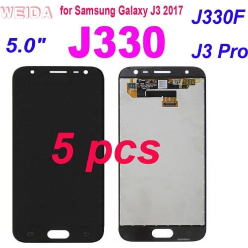 5 PCS For 5.0" Samsung Galaxy J3 2017 J330 J330F J3 Pro LCD Display Touch Screen Digitizer Assembly Replacment for J3 2017 LCD