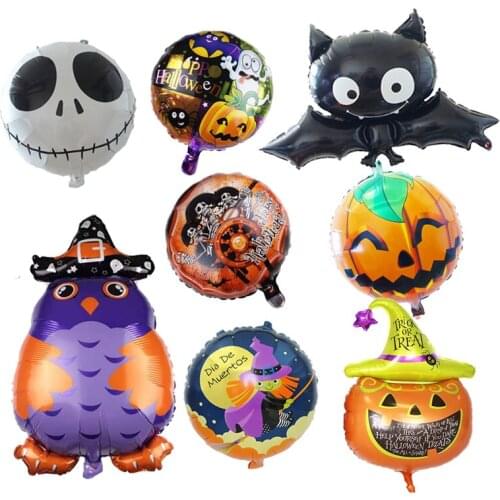 5pcs/set 18 Inch Halloween Foil Inflatable Balloons Cartoon Special-shaped Balloons Halloween Party Decoration Kids Toy Globos