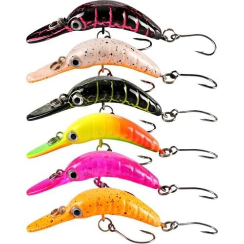 6pcs Minnow Fishing Lure 5cm 2.5g Sinking Mini Artificial Hard Bait Sharp Hook Crankbait Wobbler Trout Pike Bass Fishing Tackle