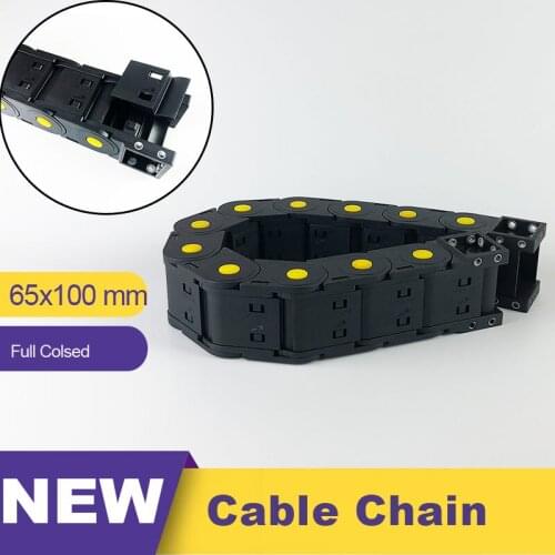 65*100 65x100 Big Size Nylon Plastic Transmission Cable Chain Full Closed Drag Leaf Chain 65 Wire Carrier