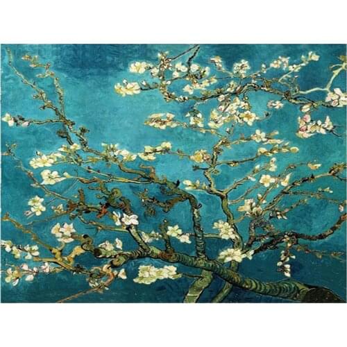 Diamond Painting Cross Stitch Almond Blossom By Van Gogh Picture of Rhinestone DIY Diamond Mosaic Diamond Embroidery Home Decor