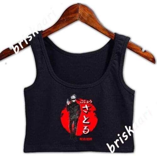 Anime Satoru Gojo Jujutsu Kaisen Crop Top Women Summer Sexy Size S-4xl Leisure Fit Top For Women Knitted Vest