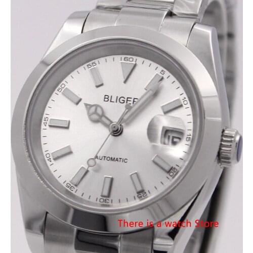 Bliger 40mm Automatic Mechanical Men Watch Luxury Calendar Luminous Waterproof Sapphire Glass Stainless Steel Case Mens Watch