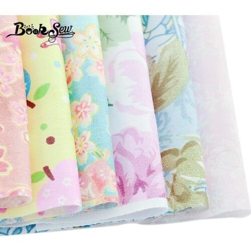 Booksew 100% Cotton Twill Fabrics 6PCS/lot Beautiful Flower and Butterflies Patterns Patchwork Tecido DIY Telas Tissus Sew Cloth