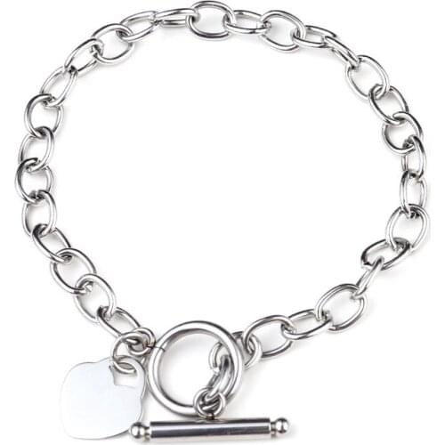 Stainless Steel Bracelet For Women Men Punk Chain Bracelet Minimalist Chain Love Heart Bracelet Female Jewelry Bracelet Gift