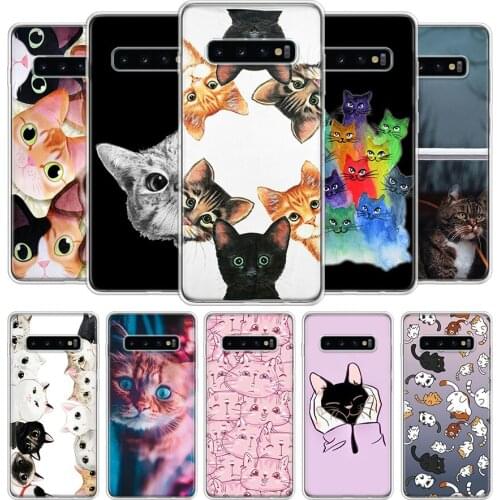 Cat Cute Kitten Catling Phone Case For Samsung Galaxy A50 A70 A10 A20E A51 A71 M30S A30 A40 A01A21 A6 A7 A8 A9 Plus + Coque