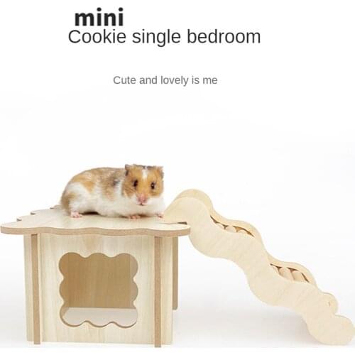 Wooden Hamster Single Bedroom Golden Bear Dwarf Rat Small Animals Nest Hamster Cage Landscaping Supplies Hamster Accessories