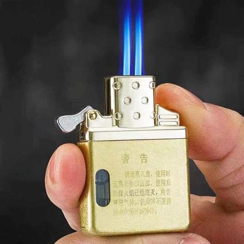 Zorro One/Two straight Direct Blue Jet Lighters.Sealed pure copper/st Gas Inflatable Windproof Transparent Gas Tank Inner Serts