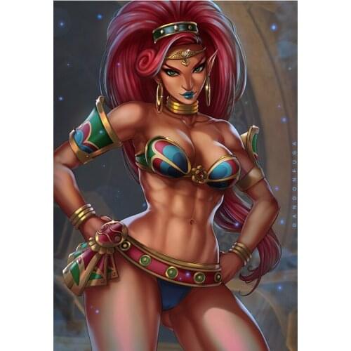 Ethnic Sexy Black Woman Girl Urbose Canvas Painting Custom Print Japanese Anime Video Game Poster Wall Art Picture for Bedroom