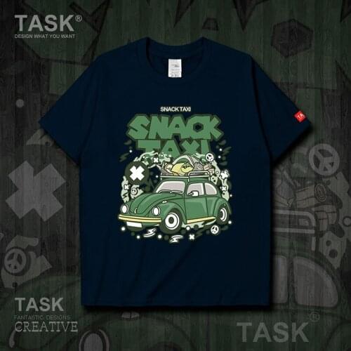 Illustration Snackcar Fashion Print new Tops cotton t shirt mens Streetwear casual summer Harajuku Unisex Short sleeve Solid Tee