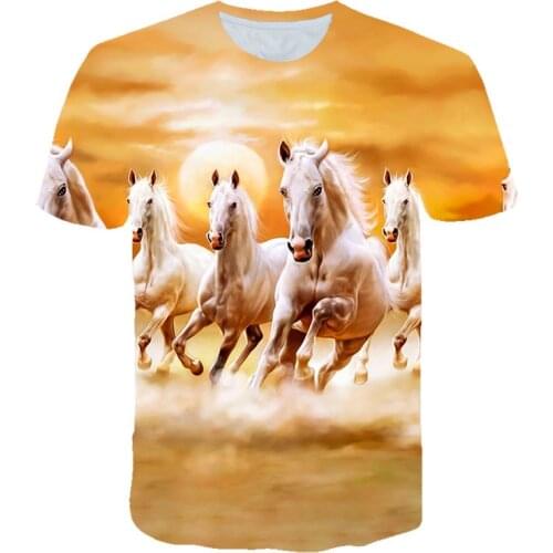 Animal Horse 3D Printing Harajuku T-Shirt Kids Baby Fashion Casual Short Sleeve Boys Tees Tops Streetwear Child t shirt Clothing